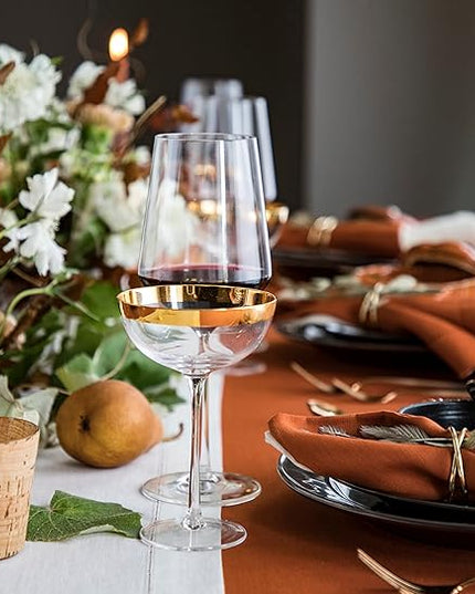 Solino Home Linen Placemats Set of 4 - Classic Hemstitch Cinnamon Placemats 14 x 19 Inch - 100% Pure Linen Table Mats for Winter