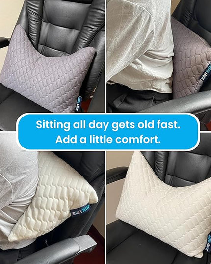 Sidney Sleep Mini Travel Size Neck Pillow - Knee, Back Lumbar and Support - Small Curved Pillow - Adjustable Fill - Washable Case - Drawstring Backpack Included - 14 x 19 Inches (Mini - Blue)