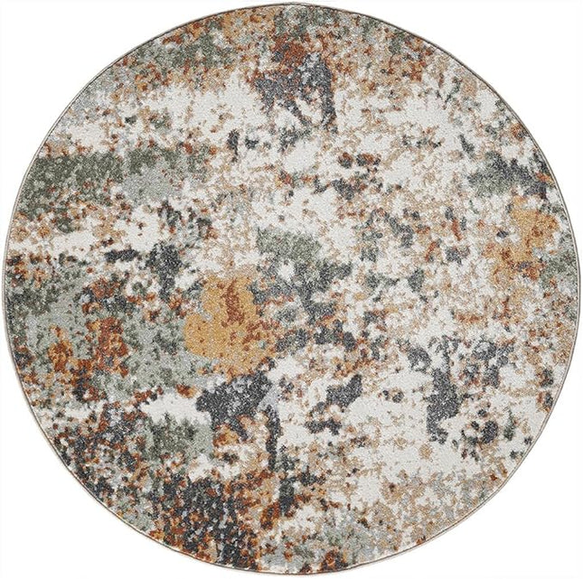Keen Home Design Area Rugs - 8ft Round Non-Shedding, Abstract Rugs for Kitchen, Living Room, Bedroom, Dining Room, Entryway - Size: 7'10" Round, Multi