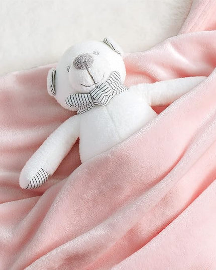 Bedsure GentleSoft Bedding Fleece Blanket for Girls and Boys - Soft Cozy Cute Small Throw Blankets for Travel, 43x55 Inches, Pink
