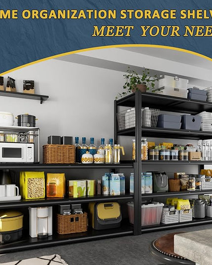 48" W Garage Shelving Heavy Duty 3030Lbs Storage Shelf 5 Tier Adjustable Shelving Units Metal Garage Storage Shelves for Basement, Commercial, Warehouse, Industrial, 72" H x 48" W x 24" D,