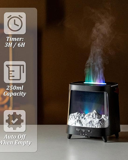 Essential Oil Diffuser for Home, Bedroom Humidifiers, Air Scent Aroma Aromatherapy Ultrasonic Machine Timer Small Mini difusor de Aromas para casa Living Room Office Decor Gifts Fireplace Aurora