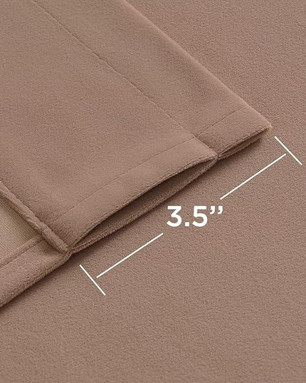 Joydeco Velvet Curtains Rose Beige Blackout Curtains Thermal Insulated 102 inches Long Window Curtains Soft Room Darkening Drapes for Bedroom Living Room Elegant Rod Pocket 2 Panels Rose Beige