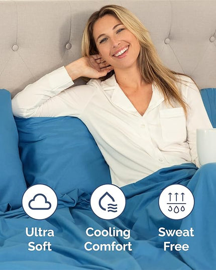 King Size 4 Piece Sheet Set - Comfy Breathable & Cooling Bed Sheets Set - Hotel Luxury Bedding for Women, Men, Kids, Teens, Boys & Girls - Deep Pockets, Soft and Wrinkle Free - Oeko-Tex - Denim Blue