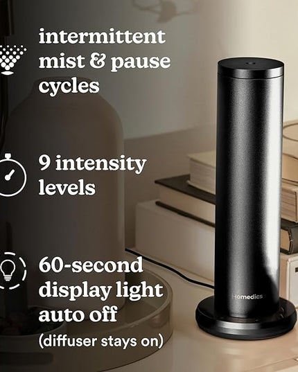 Homedics SereneScent Waterless Home Fragrance Diffuser, Use with Homedics SereneScent Oil (Sold Separately), Patented Air Diffusion Technology, Clean & Natural Fragrance, Enhances Mood, Large Rooms