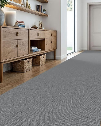 KOZYFLY Washable Runner Rug 3x20 ft Hallway Kitchen Runner Rugs with Rubber Backing Bobo Non Slip Entryway Runner Indoor, Long Carpet Runners for Hall Kitchen Entryway, Grey