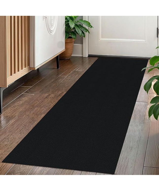 KOZYFLY Washable Runner Rug 2x5 Ft Runners for Hallways Non Slip Kitchen Rug, Braided Cotton Entryway Runner Indoor, Carpet Runners for Hallway Kitchen Entryway Bedroom, Black