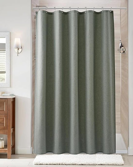 Naturoom Desert Sage 54 Inch Shower Curtain - Stall Narrow Half Linen Ultra Thick Fabric Shower Curtain Set with Hooks, Boho Farmhouse Rustic RV Camper Bath Curtains for Bathroom, 54x78