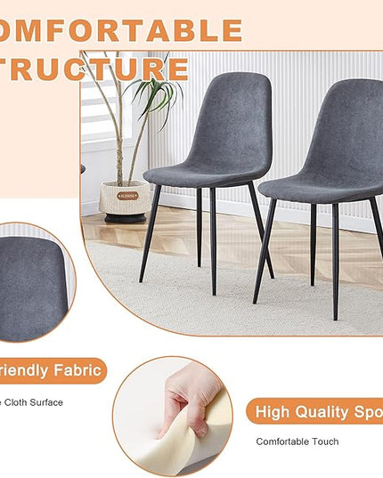 7 Piece Dining Table Set，Dinner Table Set for 6，55'' Kitchen Table and PU Leather Chairs Set of 6，6 Chair Dining Table Set for Kitchen Dining Room