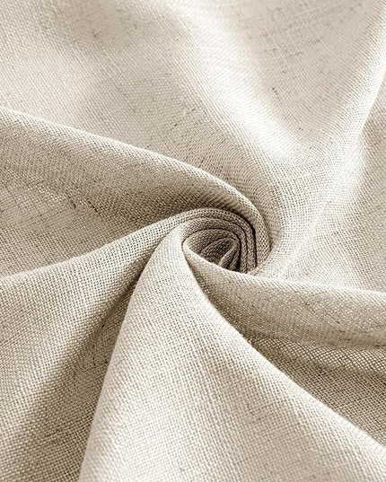 MIULEE Beige Linen Curtains 84 Inch Length 2 Panels for Bedroom Living Room, Soft Linen Textured Window Drapes Semi Sheer Light Filtering Back Tab Rod Pocket Farmhouse Modern Burlap Look Decor