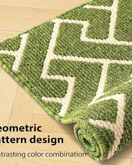hicorfe Indoor Doormat,Front Back Door Mat Rubber Backing Non Slip Door Mats 20"x48" Absorbent Resist Dirt Entrance Doormat Inside Floor Mats for Entryway Washable Low-Profile(Sage Green)