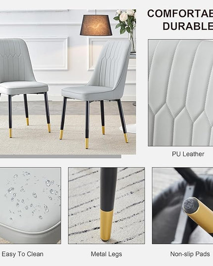 Dining Room Table Set for 4,Small Dining Table Set for 4, Sintered Stone Kitchen Table Top and Modern Chairs Set of 4 for Kitchen Dining Room, Small Space