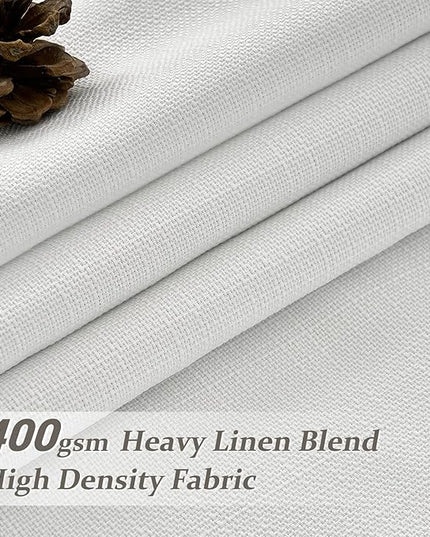 Pinch Pleated Drapes 2 Panel Set Blackout Curtains 90 Inches Long for Kids Room, Petty Faux Linen Memory Trained Pleat Pure White Curtain with Hooks Rings Heat Blocking Nursery Window Burg 40"W x 90"L