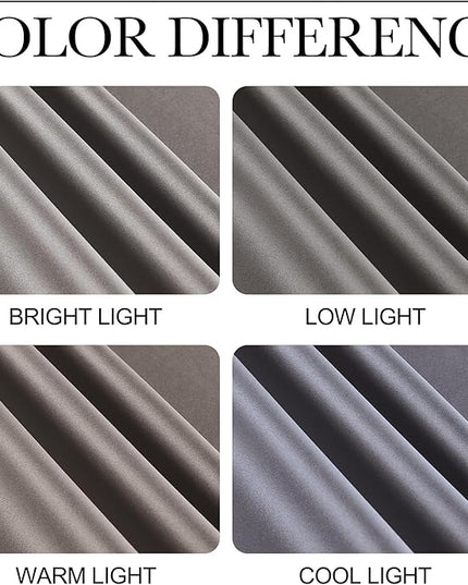 NICETOWN Chrome Gray Blackout Curtains 84 inches Long for Bedroom, Grommet Thermal Insulated Light Blocking Window Treatments for Living Room, W52 x L84, 2 Panels