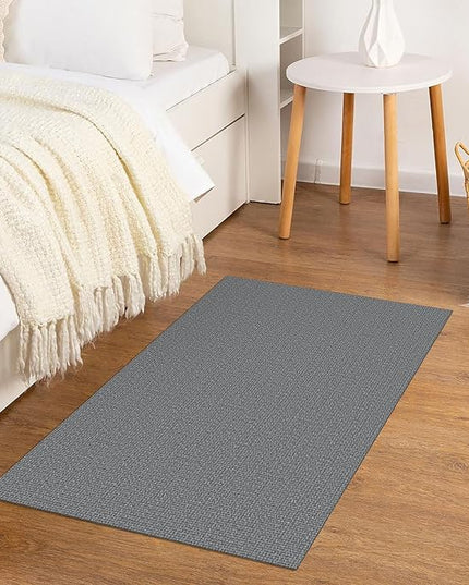KOZYFLY Washable Area Rug 2x3 Ft Small Entryway Rug Indoor Door Mat Non Slip Front Door Rugs Indoor Braided Cotton Floor Carpet for Front Entrance Bathroom Kitchen Foyer, Grey