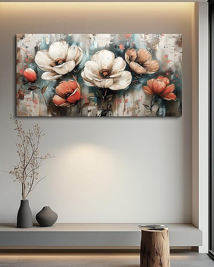 FUHAIHUA Canvas Decor For Living Room Large Wall Art For Office Bedroom Decorations Flowers Landscape Paintings Boho Pictures Artwork Aesthetic Posters Ready To Hang Home Decor 30x60 In