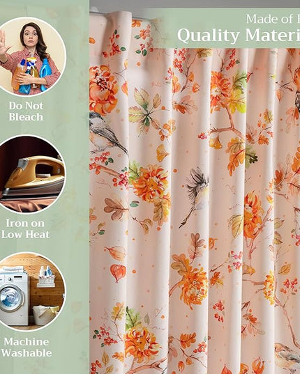 Maison d' Hermine Curtains for Living Room 100% Cotton 108 inch Length One Panel Light Filtering Curtains for Bedroom Windows with Rod and Loop Pockets Drapes (Kelim Prairie, 50" W x 108" L)