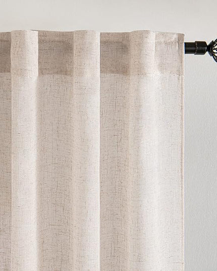 MIULEE Farmhouse Kitchen Curtains 36 Inch Length 2 Panels, Soft Thick Linen Textured Natural White Semi Sheer Light Filtering Short Cafe Tier Curtains for Small Half Window Back Tab Rod Pocket