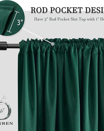 DONREN Christmas Dark Green Blackout Thermal Insulating Window Curtain Panels for Bedroom -Room Darkening 84 inch Length Rod Pocket Drapes for Living Room (Emerald Green,42 x 84 inches Long,2 Panels)