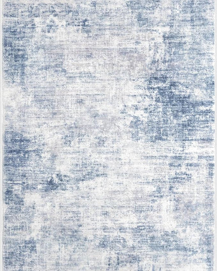 IOHOUZE Small Abstract Area Rug 2x3 Ft Entryway Rugs Washable Door Mat Indoor Entrance, Rubber Backed Throw Rugs, Printed Non Slip Floor Carpet for Foyer Front Door Sink, Light Blue White