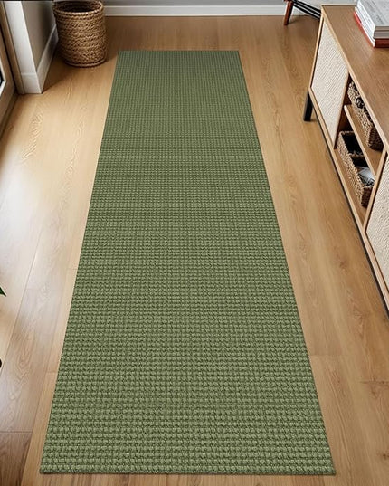 KOZYFLY Runners for Hallways 2x7 ft Washable Kitchen Runner Non Slip Rubber Backed Hall Runners Cotton Entryway Runner Rugs Floor Carpet for Indoor Backdoor Bedroom Kitchen, Bright Green/Earthy Green