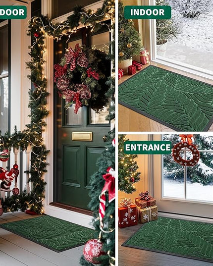 Yimobra 36x24 Large Door Mat Outdoor Indoor, All-Season Waterproof Door Mat Outside Entrance, All-Weather Non-Slip Outside Doormat for Garage Patio Entryway, Green