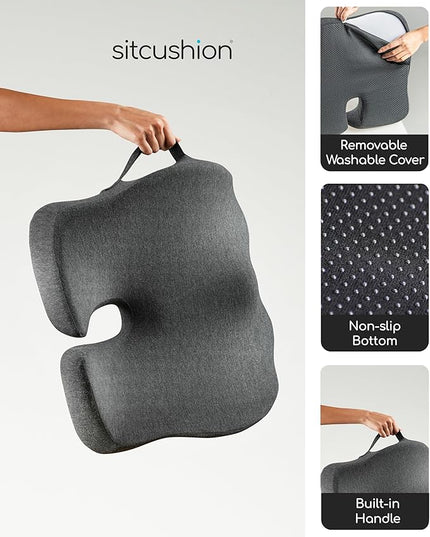 X Large Seat Cushions for Office Chairs, Car & Truck. Ergonomic Gaming Chair Seat Cushion and Sciatica Pain Relief Pillow for Back Pain. Orthopedic Coccyx Cushion for Tailbone Pain Relief (Green)