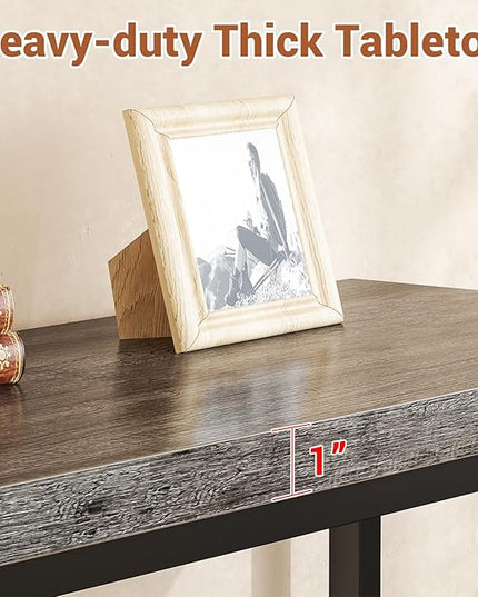 32" Small Console Table, 2-Tier Narrow Entryway Table, Sofa Table with Mesh Shelves, Console Tables for Living Room, Hallway, Entryway, Farmhouse Console Table with Storage, Oak Grey