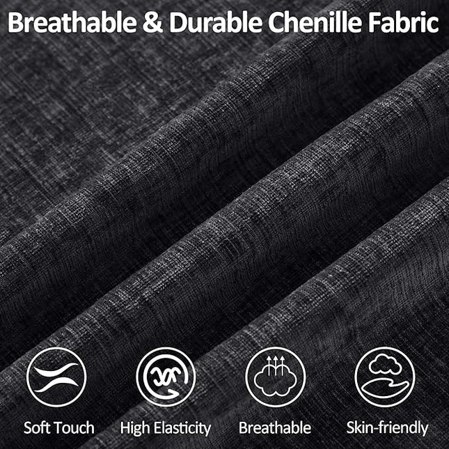 33.5'' Cloud Ottoman for Modular Sofa, Comfy Chenille Upholstered Footrest with Memory Foam, Fully Compressed Packaging, Oversized Ottoman Bench for Living Room or Small Space, Dark