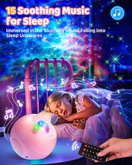 Galaxy Projector for Bedroom, 15 Colors Star Projector Galaxy Light Projector for Bedroom Night Light Projector,15 White Noises Bluetooth Star Lights for Ceiling Projector