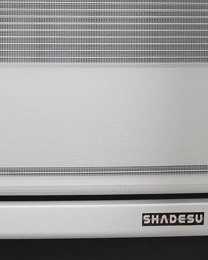 Shadesu Custom Size Zebra Blinds for Windows, 28" W x 72 H, White, Dual Layer Free-Stop Zebra Shades, Light Control for Day and Night, Sheer Blinds for Indoor Windows, Bedroom, Kitchen
