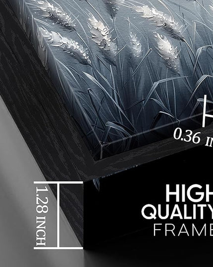 Home Decor Botanical Wall Art Reed Wall Paintings Black Framed Wall Decor Big Pictures 29"x 59"
