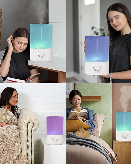 BlueHills Premium 5000 ML XL Essential Oil Diffuser Humidifier Large Room Huge Coverage Area 5 Liter Big Capacity High Mist Output 100 Hours Long Run Time Aroma Diffuser White G501