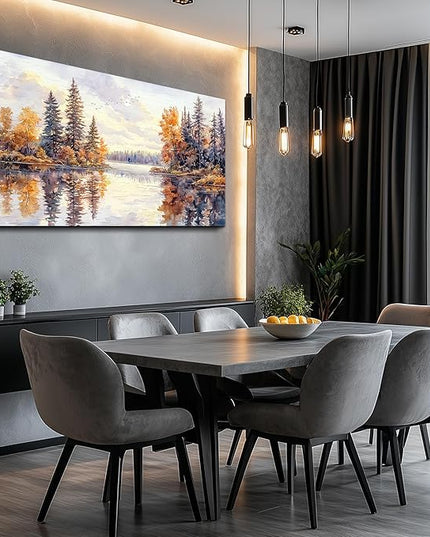 PHAOHUAXM Large Natural Landscape Wall Art For Dining Room Apartment Abstract Ink Landscape Painting Wall Decoration Living Room Bedroom Office Artwork Pictures Home Decoration Aesthetics 30x60 In