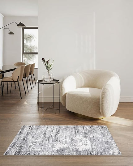 Keen Home Design Area Rugs - 3x5 Non-Shedding, Abstract Rugs for Kitchen, Living Room, Bedroom, Dining Room, Entryway - Size: 3' x 5', Abstract Cream/Grey