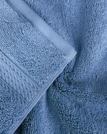 Superior Egyptian Cotton Pile 9 Piece Towel Set, Includes 3 Bath, 3 Hand, 3 Face Towels/Washcloths, Ultra Soft Luxury Towels, Thick Plush Essentials, Guest Bath, Spa, Hotel Bathroom, Denim Blue