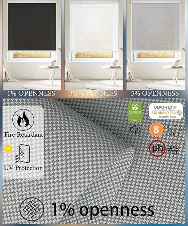 Motorized Blinds with Remote Cordless Automatic Motorized Shades Custom Blinds for Windows Smart Curtains Compatible with Alexa Google Home(Solar Grey,W45 x H72in)