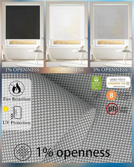 Motorized Blinds with Remote Cordless Automatic Motorized Shades Custom Blinds for Windows Smart Curtains Compatible with Alexa Google Home(Solar Grey,W43 x H72in)