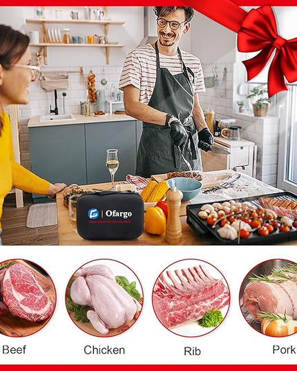 Ofargo Stainless Steel Meat Injector Syringe with 4 Marinade Needles and Travel Case for BBQ Grill Smoker, gifts for men dad husband in Thanksgiving Christmas day
