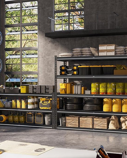 48" W Garage Shelving Heavy Duty,5-Tier Storage Shelves,3030LBS Adjustable Metal Shelving Units for Basement, Kitchen,Commercial,Warehouse,Pantry, 48" W x 72" H x 24" D