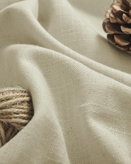 Joydeco Linen Curtains, 90 Inch Length, 2 Panels Set for Living Room, Light Filtering