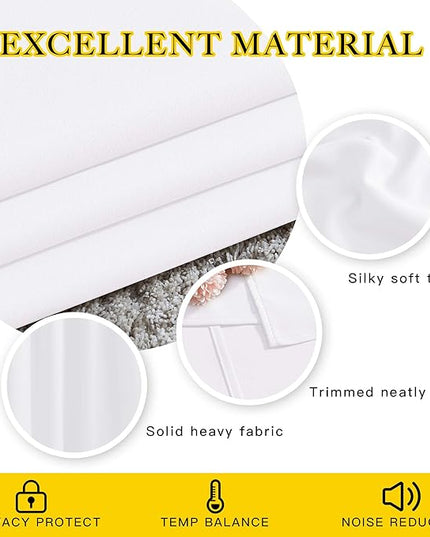 NICETOWN Pure White Curtains 2 Panels 84 inches Long for Bedroom, 50% Light Blocking Grommet Window Treatment for Living Room, W52 x L84