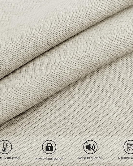 Easy-Going Linen Look Blackout Curtain 108 Inch Length Grommet Window Curtain Drapes for Bedroom, Living Room Thermal Insulated Room Darkening (Set of 2 Panels, Natural)