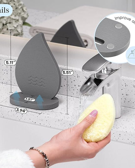 Facial Sponge Holder Compatibe with Buff-Puff Facial Sponge, Diatomite Water Absorbing Stone Drying Makeup Sponge Holder for Bathroom Counter