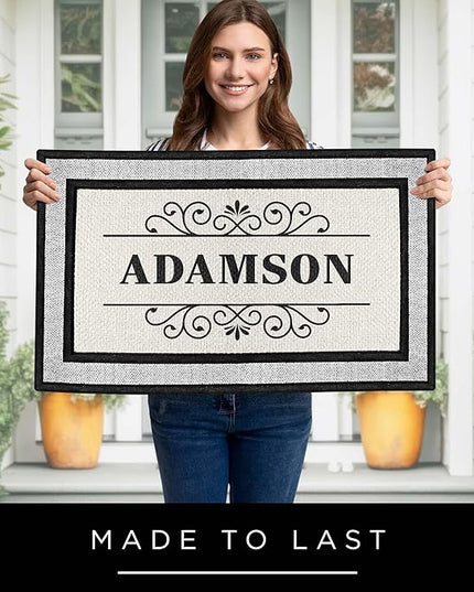 My Sign Center Door Mat, Personalized Doormat, Custom Welcome Mat for Front Door, Indoor/Outdoor,Housewarming Gift, Heavy Duty Slip Resistant Backing, 18x30 Inches, Polyester Top Made in USA