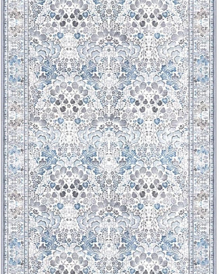 2x6 Washable Runner Rug for Hallways, Grey Blue Soft Floor Modern Kitchen Rugs with Non-Slip, Non-Shedding Boho Rug for Bedroom Kitchen Porch Laundry Entryway