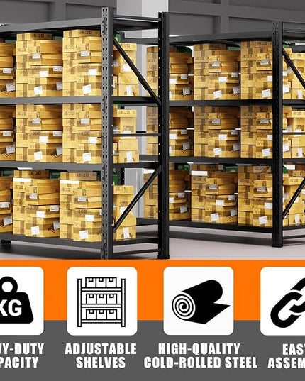 torage Shelves,Garage Shelving Heavy Duty Metal Adjustable Garage Shelves, Shelving Units Industrial Shelving for Warehouse(Black, W31.5*D19.7*H63)