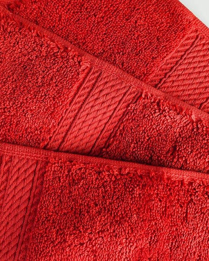 Superior Egyptian Cotton Pile Hand Towel Set of 4, Ultra Soft Luxury Towels, Thick Plush Essentials, Absorbent Heavyweight, Guest Bath, Hotel, Spa, Home Bathroom, Shower Basics, Red