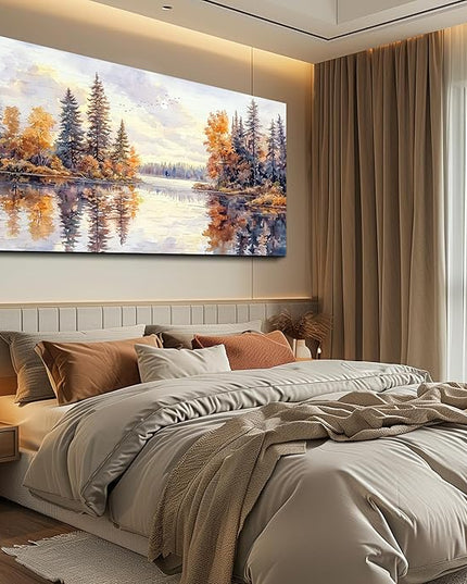 PHAOHUAXM Large Natural Landscape Wall Art For Dining Room Apartment Abstract Ink Landscape Painting Wall Decoration Living Room Bedroom Office Artwork Pictures Home Decoration Aesthetics 30x60 In