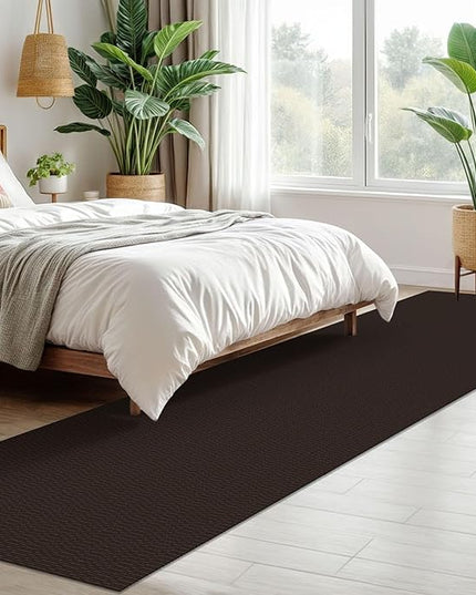 KOZYFLY Washable Runner Rug 2x10 ft Hallway Kitchen Runner Rugs with Rubber Backing Bobo Entryway Runner Indoor, Long Carpet Runners for Hall Kitchen Entryway, Dark Coffee/Brown